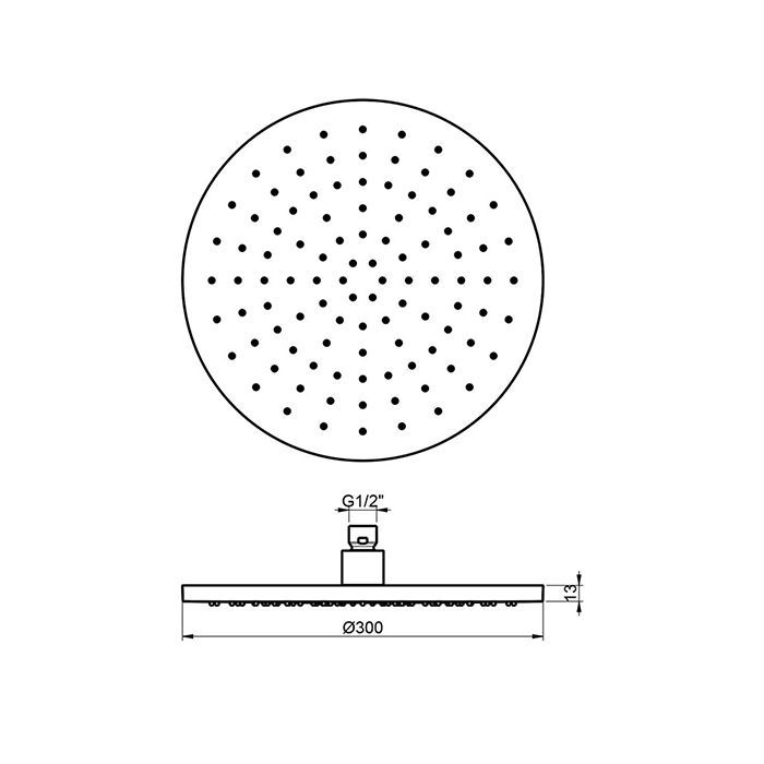 Almar EcoAir ROUND Душевая лейка круглая, 300 мм, латунь, хром Almar EcoAir ROUND Душевая лейка круглая, 300 мм, латунь, хром