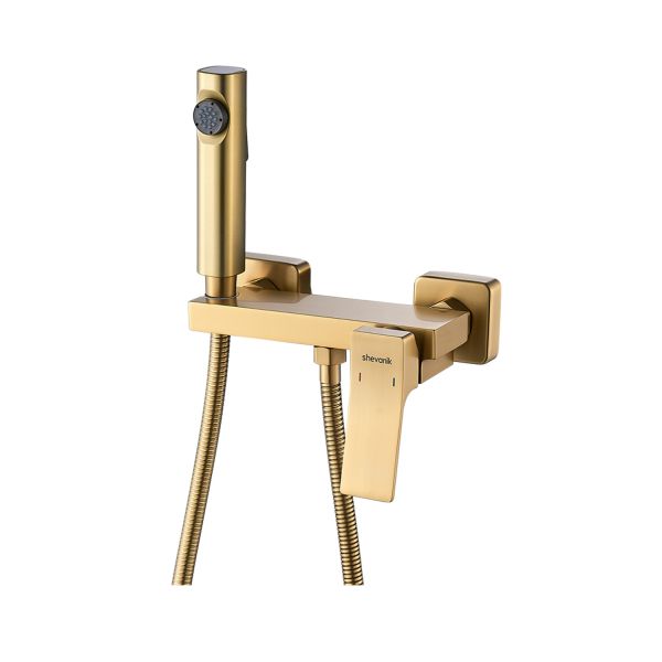 Гигиенический душ со смесителем Shevanik S4005G-1, золотой сатин