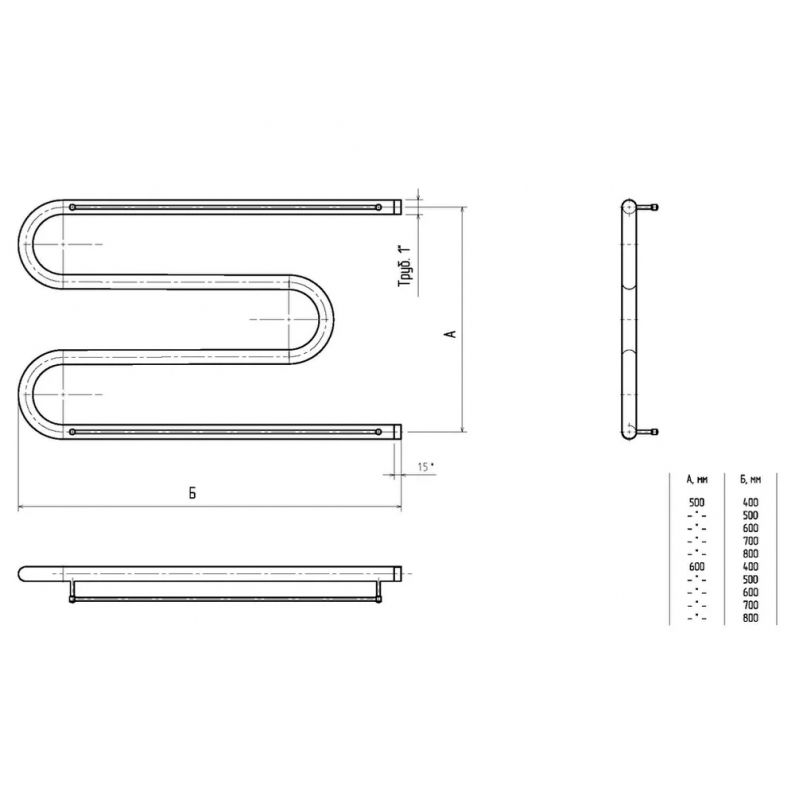 Водяной полотенцесушитель Тругор М 1 П 50x80 с полкой Хром Водяной полотенцесушитель Тругор М 1 П 50x80 с полкой Хром