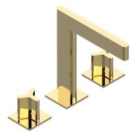 THG ICON-X METAL Смеситель для раковины на 3 отверстия, с донным клапаном, цвет полированное золото