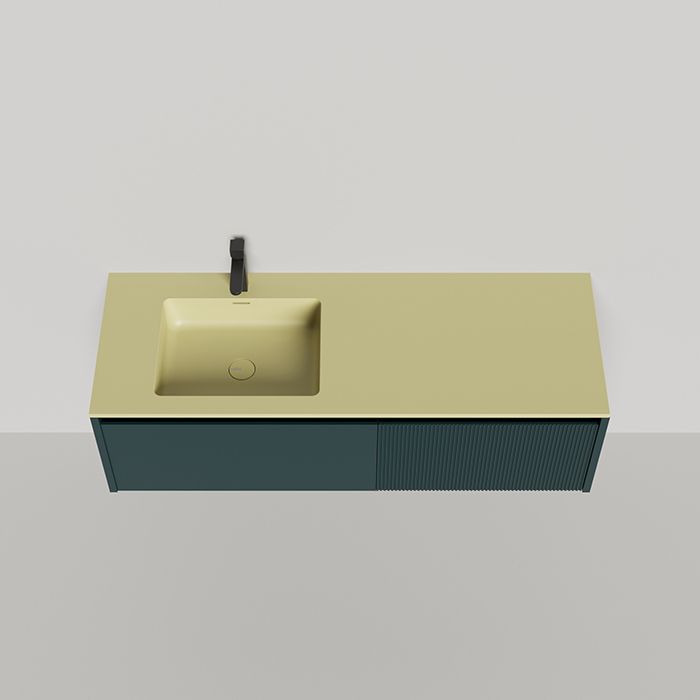SALINI Domino Тумба со стол-цей и раковиной Onda Plus 1400х500х400 из S-Stone в сборе,д/к; крепеж; металл/ сифон; фасад эмаль Ral6004, столеш. Ral1000 SALINI Domino Тумба со стол-цей и раковиной Onda Plus 1400х500х400 из S-Stone в сборе,д/к; крепеж; металл/ сифон; фасад эмаль Ral6004, столеш. Ral1000