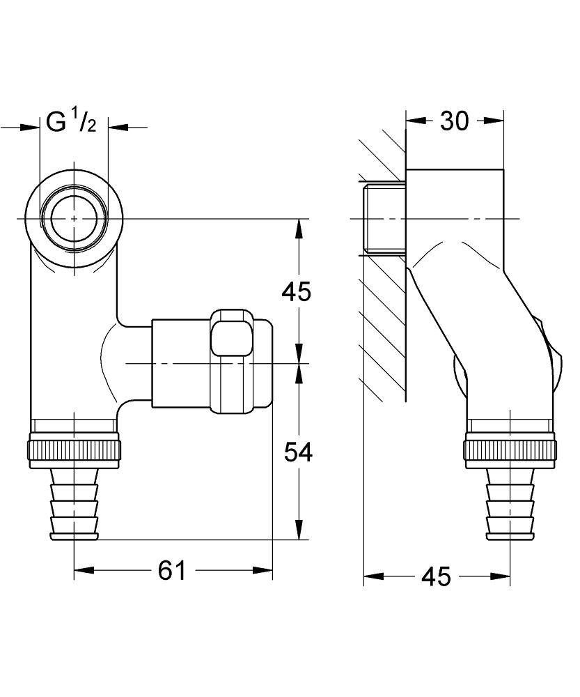 Двойной вентиль GROHE Eggeman Elektro, хром (41110000) Двойной вентиль GROHE Eggeman Elektro, хром (41110000)