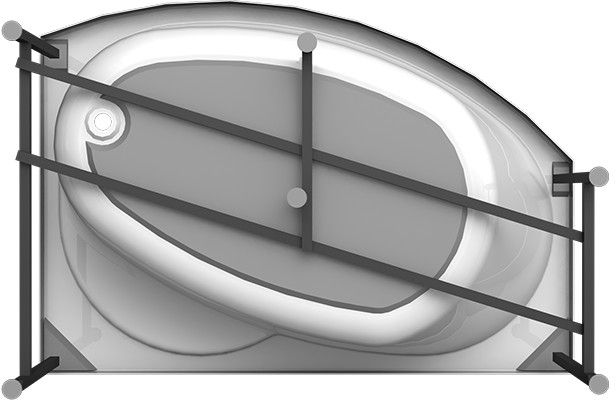 Акриловая ванна Radomir Vannesa Монти 150х105 L 2-01-0-1-1-213 Белая без гидромассажа