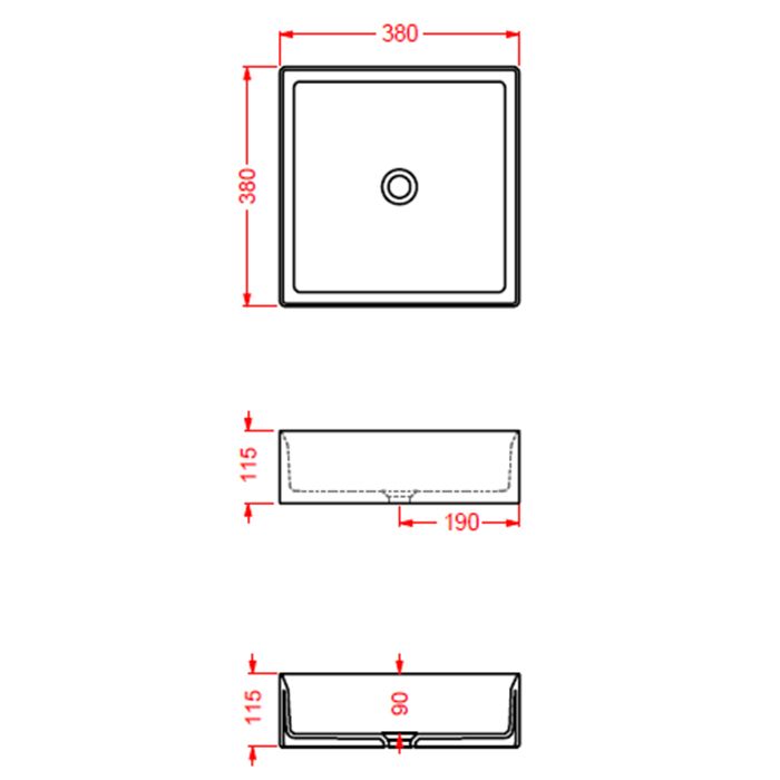 Artceram SCALINO Раковина накладная 38x38 см, цвет: матовый белый