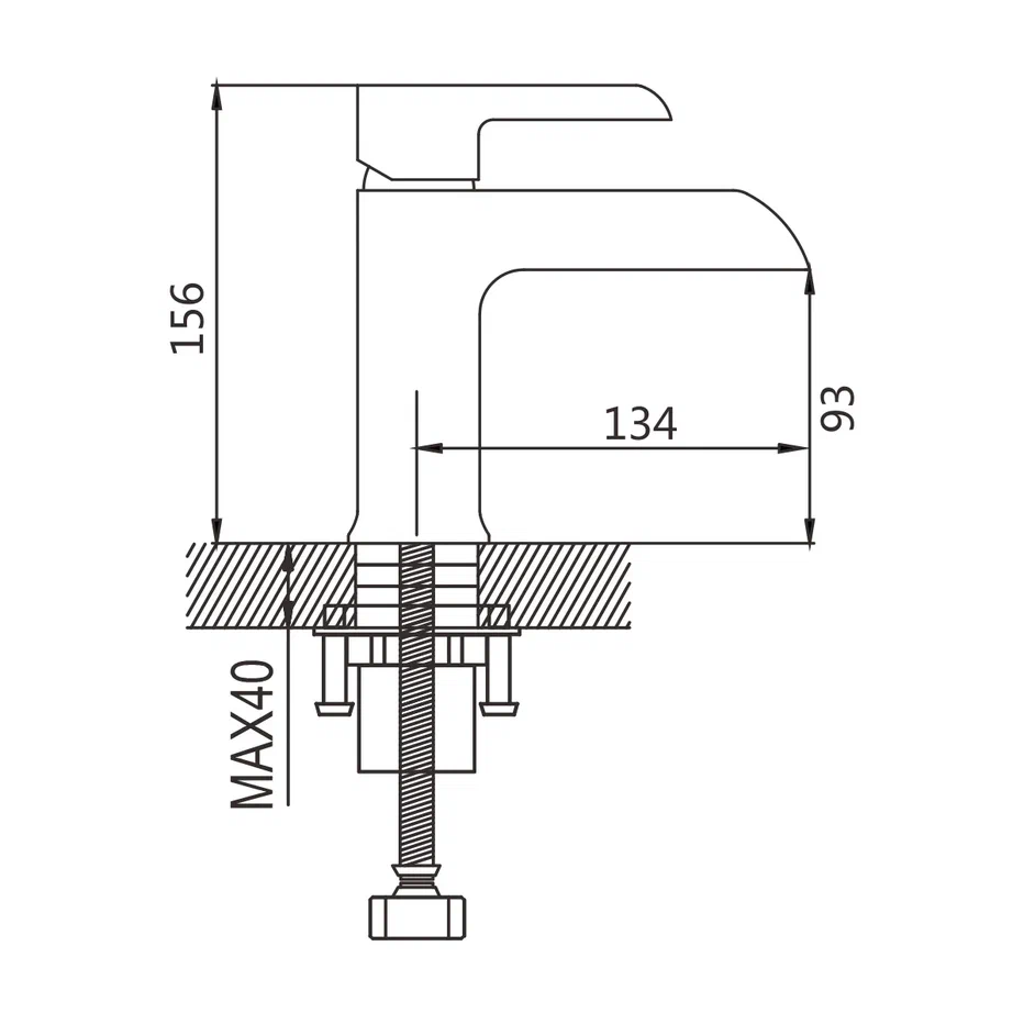 Смеситель для раковины Shevanik S6001H, черный/хром