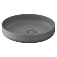 Duravit Vitrium Раковина накладная круглая 460мм, из DuroCast UltraResist-композит, без перелива и полки для смесителя , Цвет светло-серый матовый
