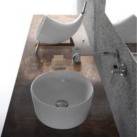 GLOBO Forty3 Раковина накладная 35*35*h12.5см, без отв-я под смеситель, без перелива, цвет белый