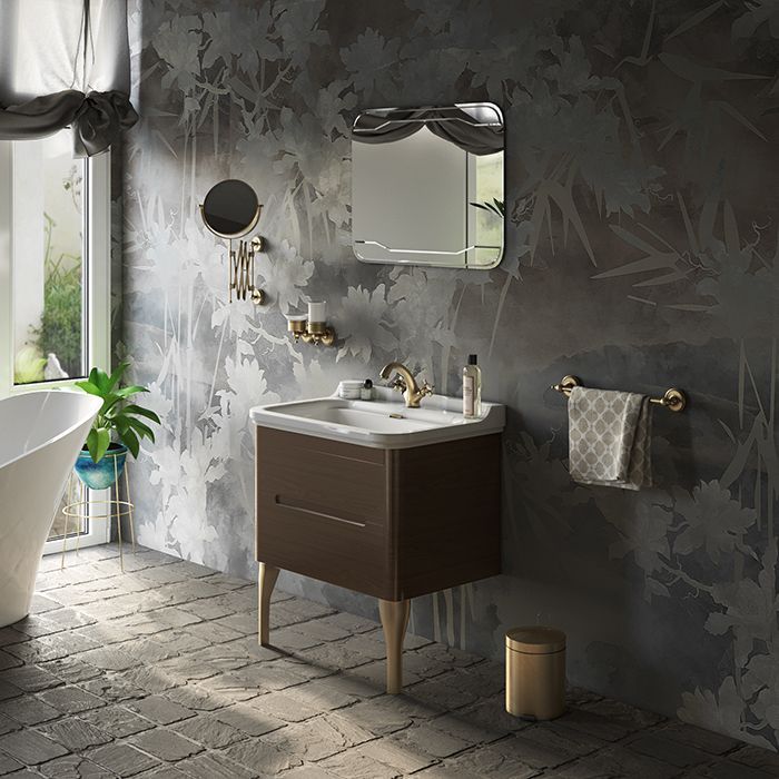 Kerasan Waldorf Раковина керамическая 80х55см, c 1 отверстием под смеситель, белая, цвет заглушки - хром