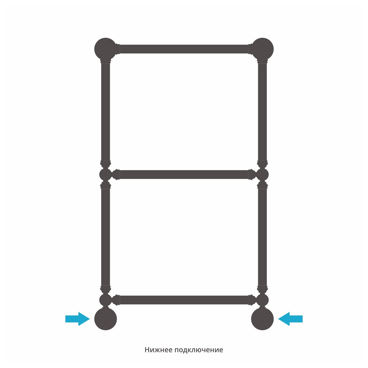 Полотенцесушитель водяной "Ренессанс 1304" 860х500 (Матовое ЗОЛОТО)