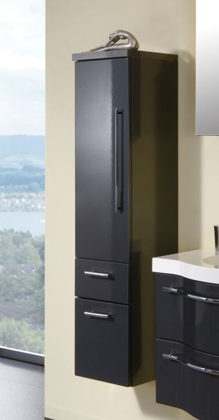 Puris, средний шкаф (1 дверь, 2 ящика) левый 300 мм, цвет белый высокоглянцевый