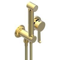 THG HAMPTONS Гигиенический душ с однорычажным смесителем, держателем с подводом воды и шлангом 1500 мм., внешняя часть, цвет золото