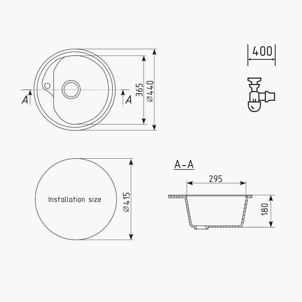 Кухонная мойка Ulgran U-500-328, бежевый, артикул U-500-328