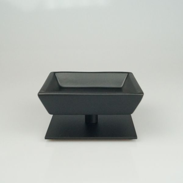Stil Haus Urania, настольная керам. мыльница на ножке, цвет чёрный матовый - черная мат. керамика
