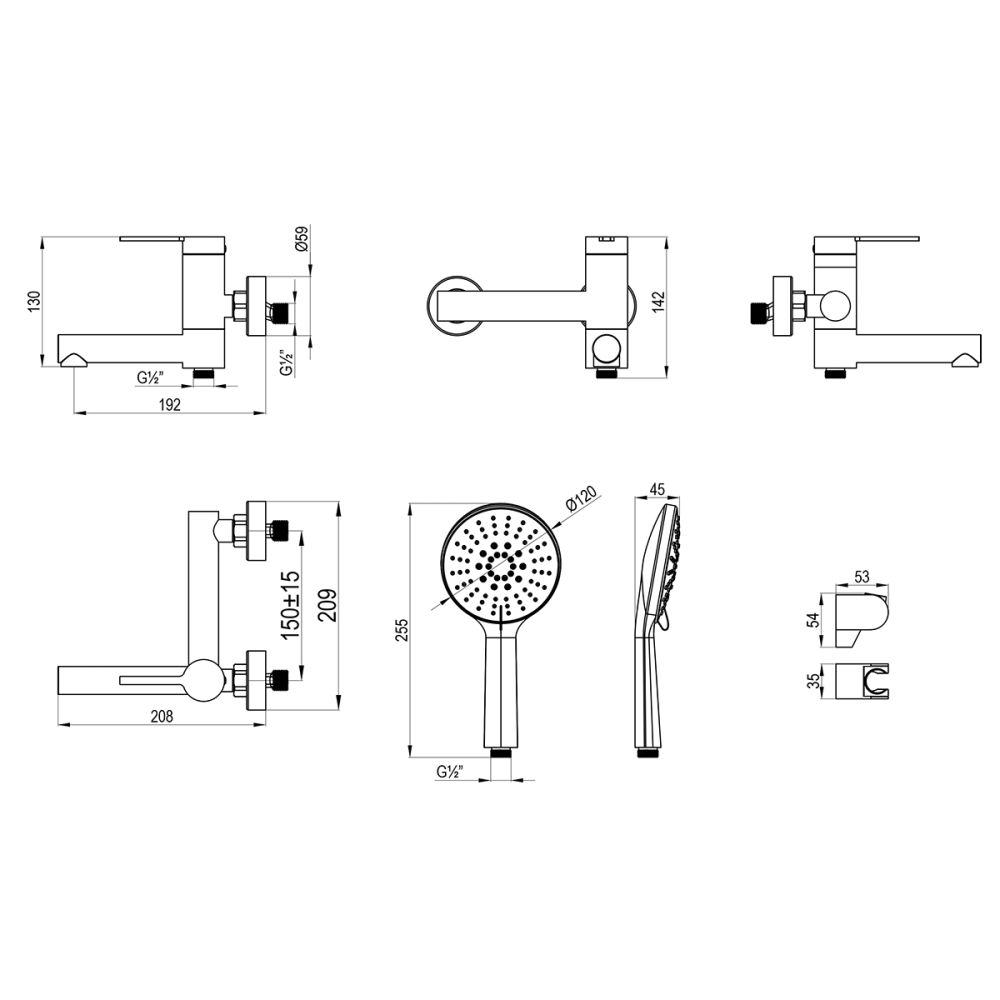 Смеситель Rossinka для ванны с поворотным изливом (RSF-1722S-SSN), артикул RSF-1722S-SSN