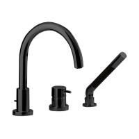 Смеситель для ванны и душа, Cisal, Nuova Less, тип установки-на борт ванны, отверстия для монтажа-3, цвет-Matt Black, комплектация - ручной душ