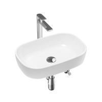 Комплект 5 в 1 Lavinia Boho Bathroom Sink 21510067, накладная фарфоровая раковина 54 см, смеситель, латунный сифон, донный клапан quick-clac, угловые вентили 2 шт.