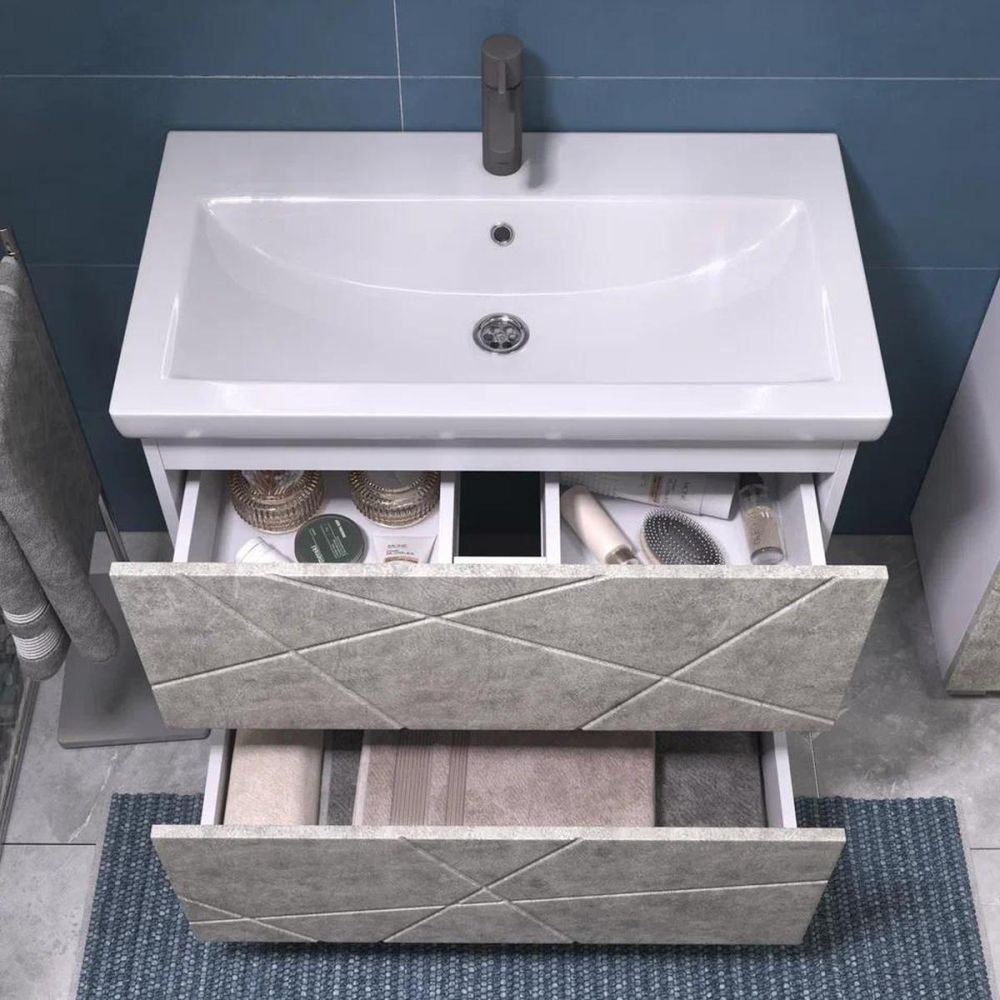 Тумба под раковину напольная VIGO Geometry 025 бетон, 80 см, артикул 025 бетон