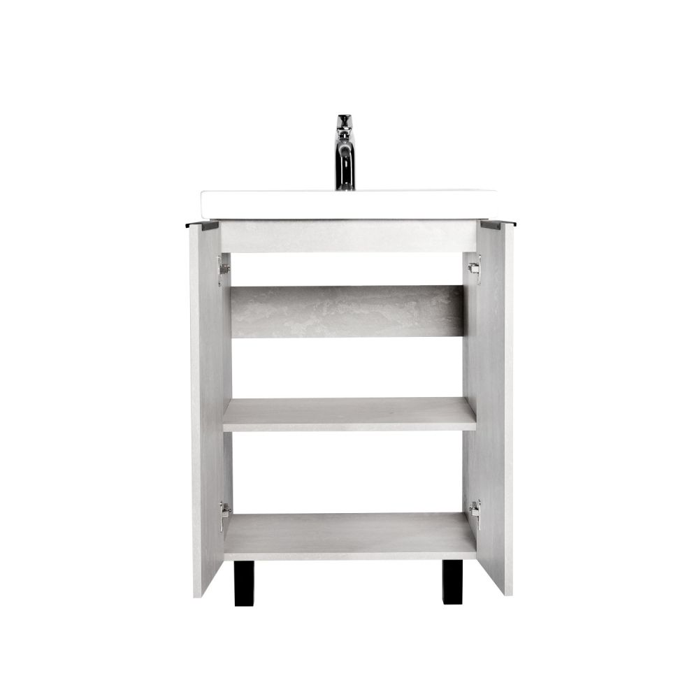 Тумба VIANT "Берлин" 2 ств цемент 444х570х820 под раковину .S-UM-MOD60/1 (MODUO 60) (VBER60MDC-T2ST), артикул VBER60MDC-T2ST