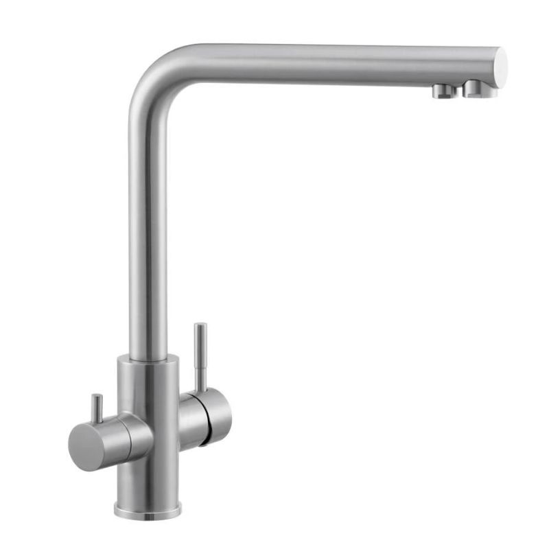 Смеситель для кухни с подключением фильтра Knotlor SS-08, сатин