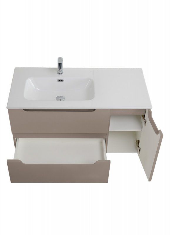 ETNA База под раковину подвес. с двумя выкат. ящ. и одной распаш. дверцей, левосторонн., Еловый Мат., 1200x455x500, ETNA-1200-2C-1A-SO-VO-L, артикул ETNA-1200-2C-1A-SO-VO-L