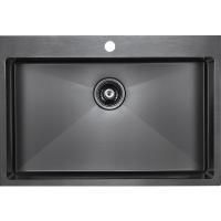 Кухонная мойка Paulmark Saar 75 PM807551-GM Вороненая сталь Кухонная мойка Paulmark Saar 75 PM807551-GM Вороненая сталь