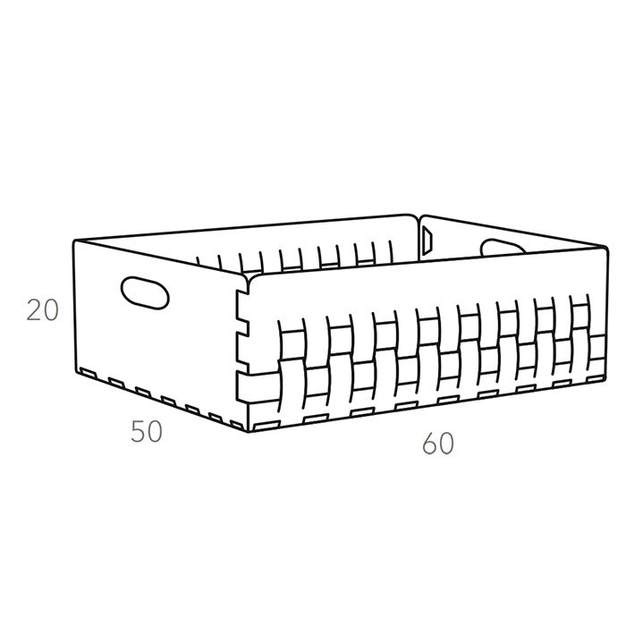 ADJ Корзинка Bottega, 60x50xH20 см., цвет: капучино/шоколад