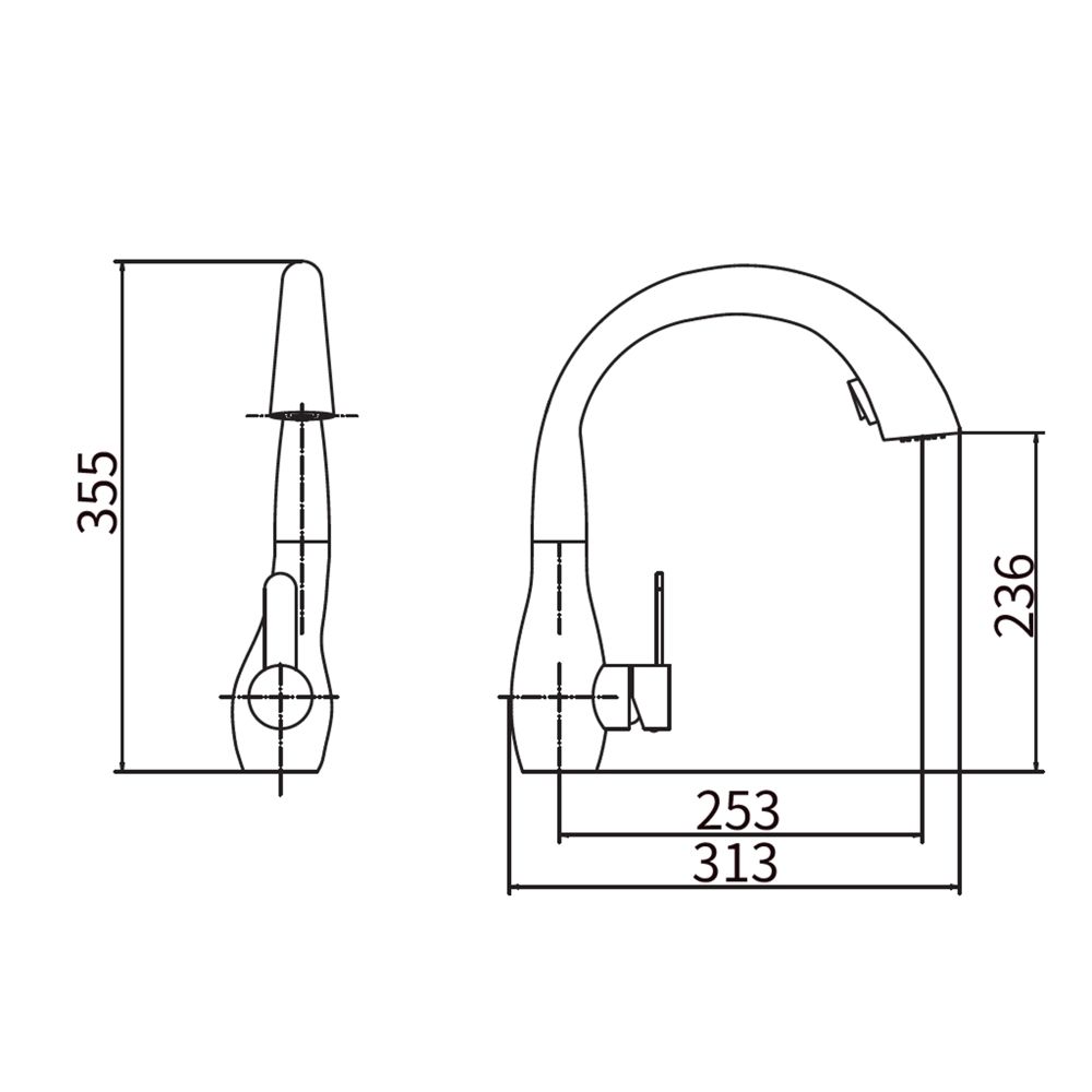 Смеситель для кухни FASHUN A56016, сатин