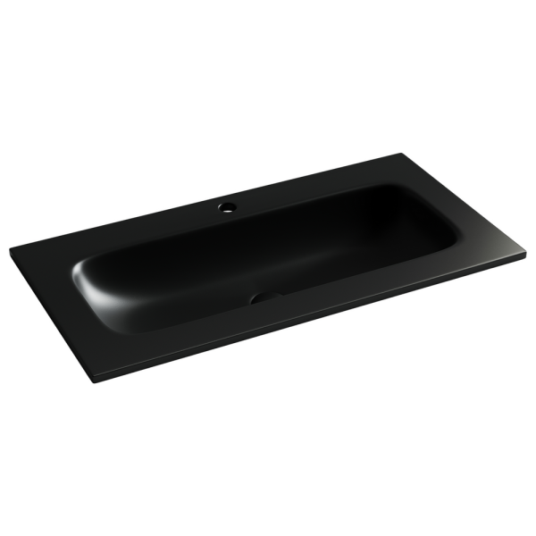 Раковина накладная мебельная Ceramicanova Грация (Grace) прямоугольная 910x457x137 с отверстием под смеситель цвет черный матовый CN7019MB