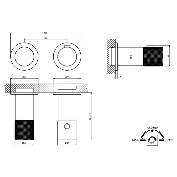 GESSI HABITO DIAMANTATO Смеситель настенный встраиваемый, термостатический, с переключателем на 2 положения, внешняя часть, цвет хром