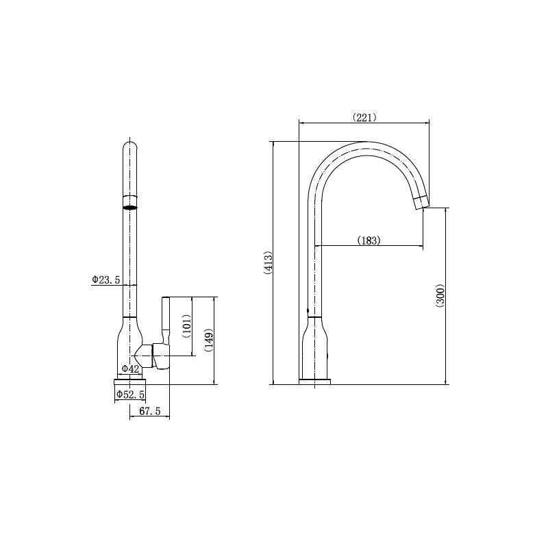 Смеситель для кухни FASHUN A54023, хром