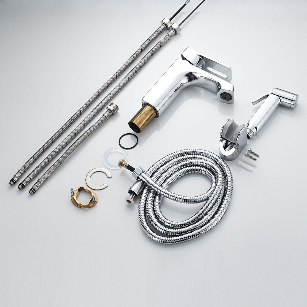 Смеситель для раковины с гигиеническим душем Raffine F171, хром, артикул F171