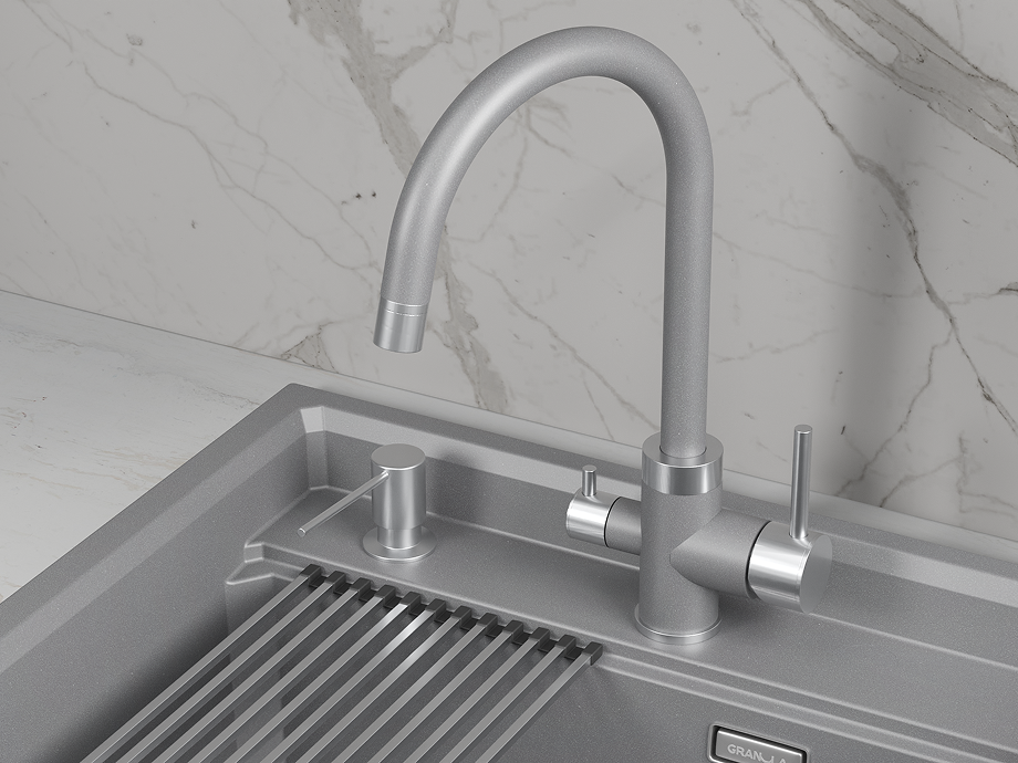 Смеситель для кухни GRANULA (5169, АЛЮМИНИУМ), артикул 5169, АЛЮМИНИУМ