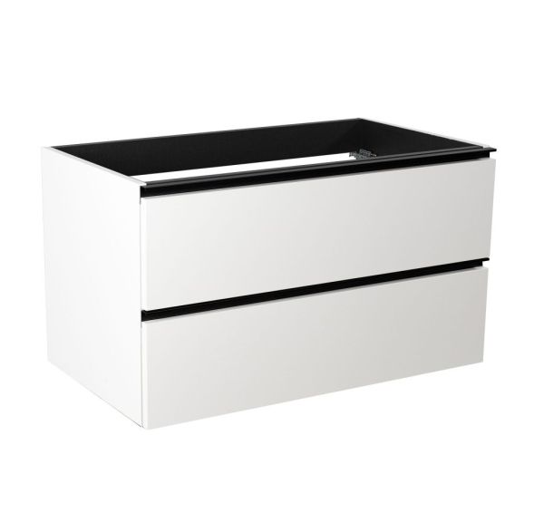 Visobath Granada, тумба 120 см, 2 ящика c черными ручками, цвет белый матовый лак (B-Ada)