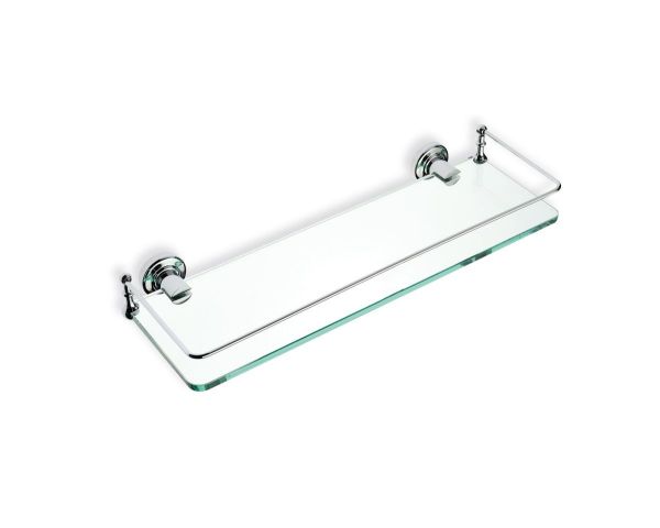 Stil Haus Smart, стеклянная полка с ограждением (длина 40), цвет хром