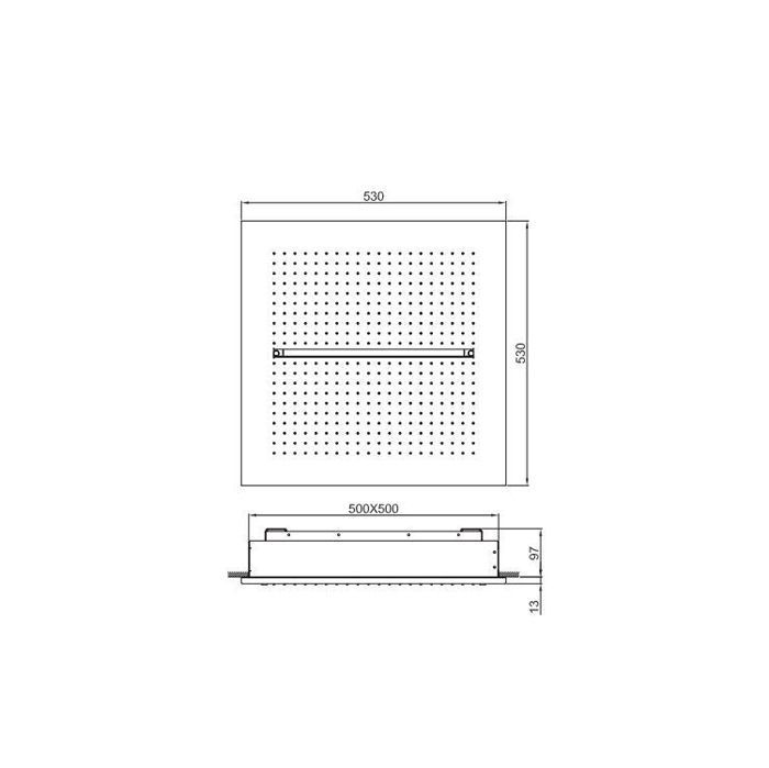 Fantini Acqua Zone Верхний душ 530х530 мм, потолочный, ,Дождь, Ливень,цвет Matt Copper PVD