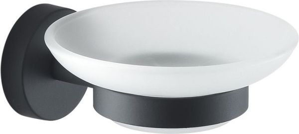 Gedy Eros, настенная стеклянная мыльница, цвет черный матовый