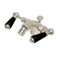 Devon Black Dandy Смеситель для биде на 1 отв., с донным клапаном, c ручками черными, цвет: никель блестящий