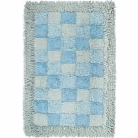 Коврик для ванной комнаты Fora 80х50 1845-1 80BL Шахматы Голубой