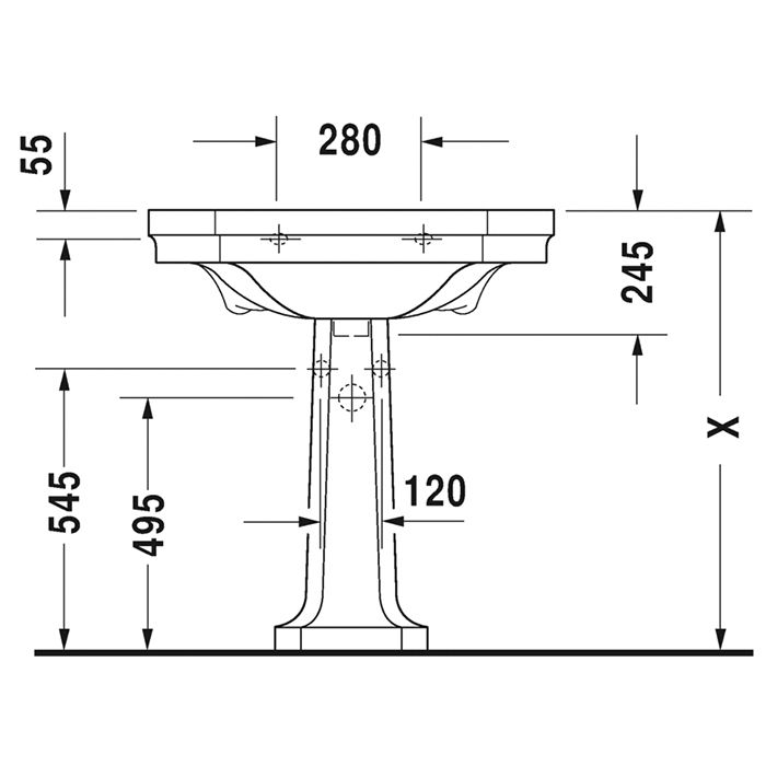 Duravit 1930 Пьедестал для раковины #043870/043880, цвет: белый c Wonder Gliss Duravit 1930 Пьедестал для раковины #043870/043880, цвет: белый c Wonder Gliss