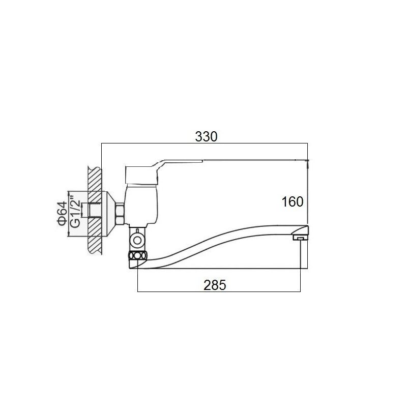Смеситель для ванны D-Lin D140403, хром