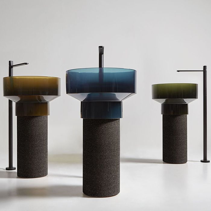 ANTONIO LUPI Borghi  Раковина накладная Ø50х33 см, для установки на пьедестал, Cristalmood, с донным клапаном, цвет Oleo ANTONIO LUPI Borghi  Раковина накладная Ø50х33 см, для установки на пьедестал, Cristalmood, с донным клапаном, цвет Oleo