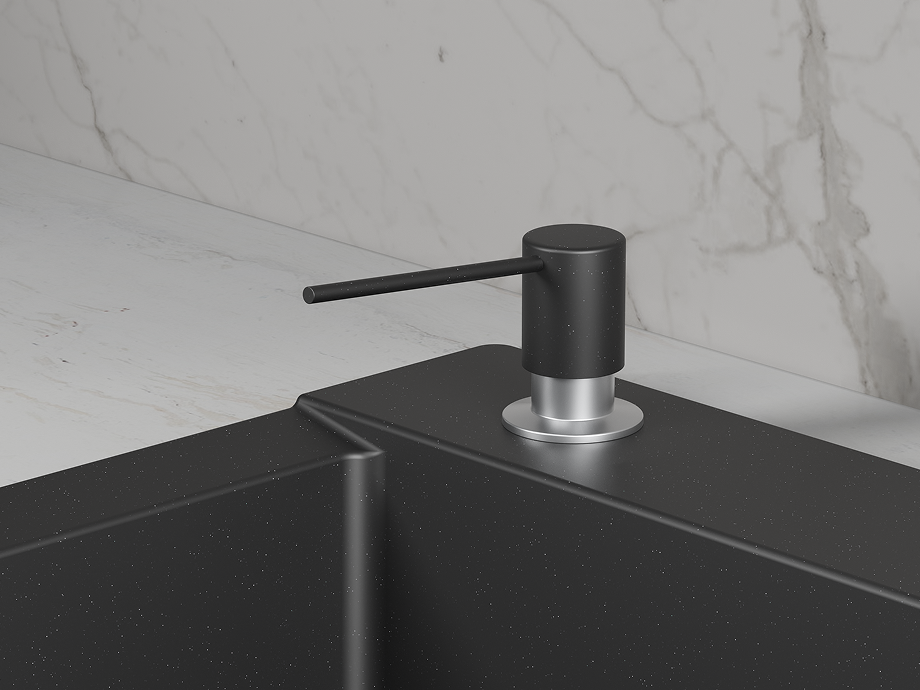 Дозатор для кухонной мойки GRANULA (22PD, ШВАРЦ (чёрный металлик)), артикул 22PD, ШВАРЦ (чёрный металлик)