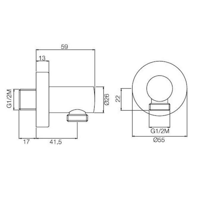 Шланговое подсоединение, Fima Carlo Frattini, Shower accessories, стандарт подвода воды-1/2", цвет-хром Шланговое подсоединение, Fima Carlo Frattini, Shower accessories, стандарт подвода воды-1/2", цвет-хром