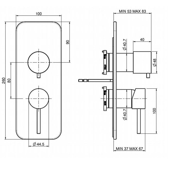 FIMA|Carlo Frattini Spillo Up Смеситель для душа встроенный, с переключателем на 2/3 источника, внешняя часть, цвет хром FIMA|Carlo Frattini Spillo Up Смеситель для душа встроенный, с переключателем на 2/3 источника, внешняя часть, цвет хром