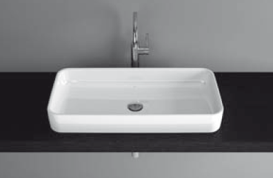 BETTEART Раковина на столешницу, 80х40хh11 cм,эмалированная,без отверстия под смеситель и перелива,с крепежом,цвет белый