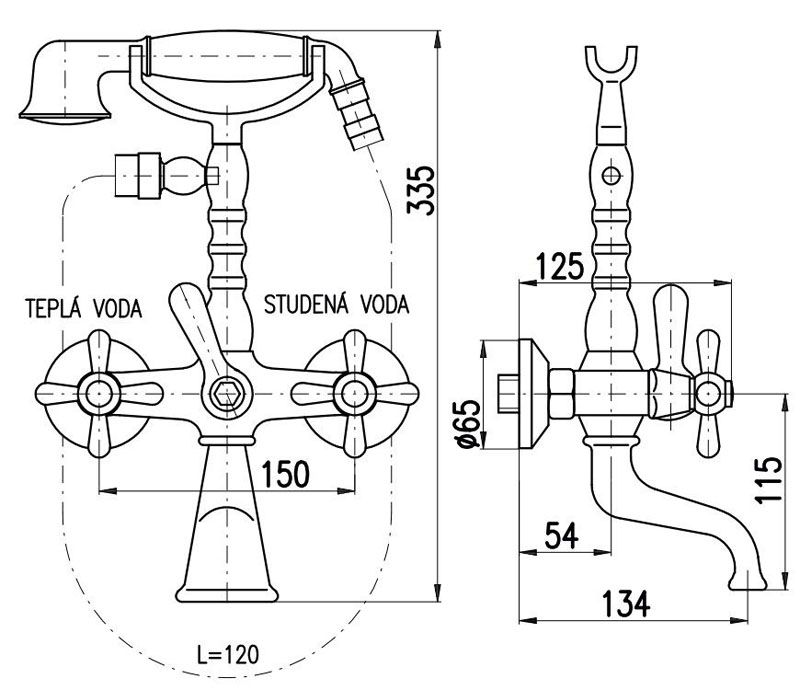 Смеситель для ванны Rav Slezak Morava MK660.5/2SM, артикул MK660.5/2SM