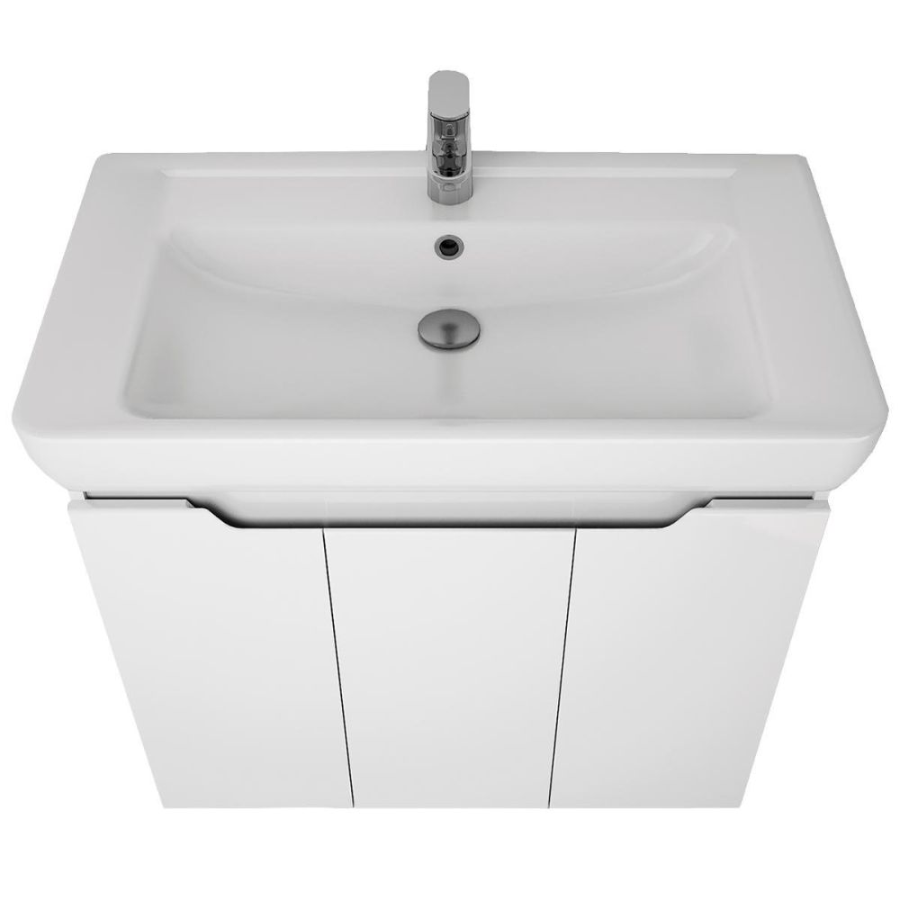 Тумба с раковиной подвесная Dreja Q Plus (D) 80 см, белый, артикул 99-1006-com