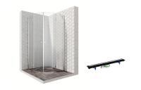 Душевой уголок Ambassador Diamond 12011101-PR3, полукруглый, линейный трап, 90х90