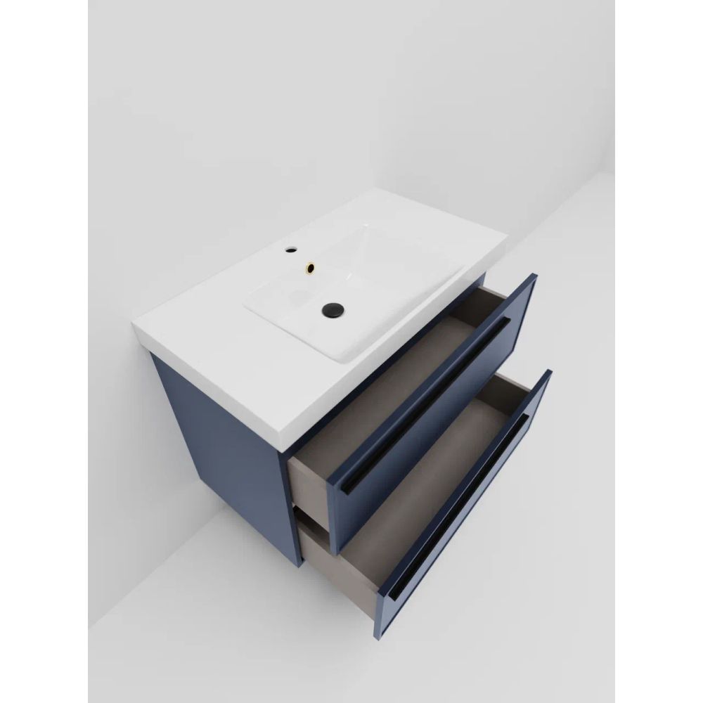 Тумба под раковину подвесная La Fenice Elba TWIN FNC-01-ELB-BG-90-2, синяя, артикул FNC-01-ELB-BG-90-2