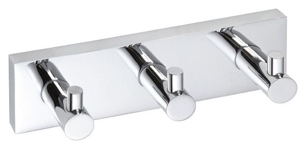 Вешалка-планка Beta с 3-мя крючками 185x55x50мм, хром